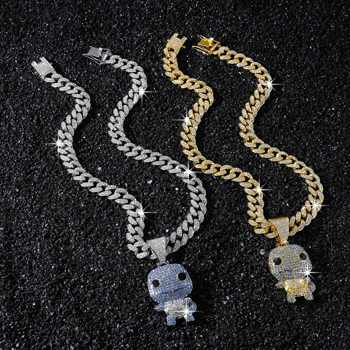 Hip-Hop Cartoon Animal Turtle Cuban Chain Pendant Necklace