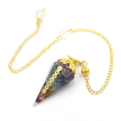 Golden Chain Tapered Resin Crystal Pendulum
