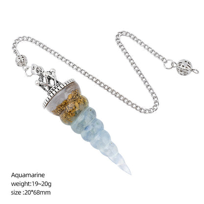 Crown-Headed Spiral Conical Yoga Meditation Adjustable Frequency Crystal Resin Spirit Pendulum