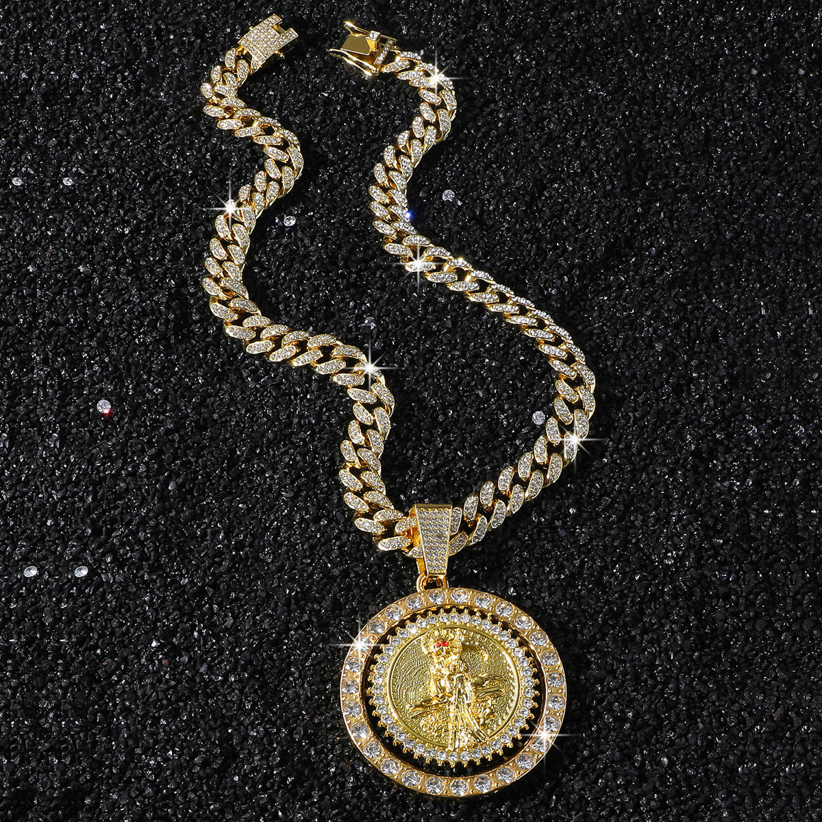 Hip-Hop Style Death Scythe Cuban Chain Pendant Necklace