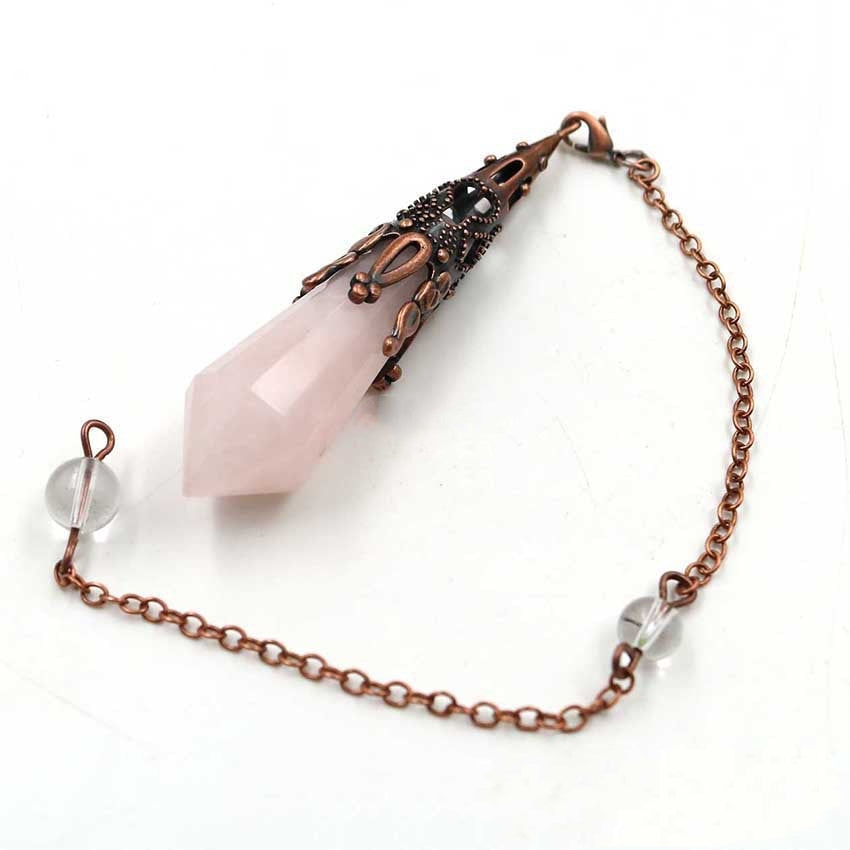 Vintage Red Copper Faceted Crystal Spirit Pendulum