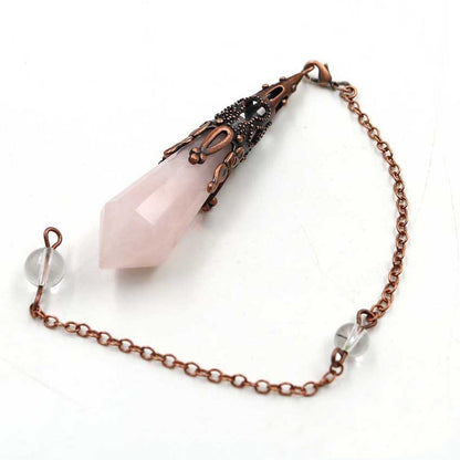 Vintage Red Copper Faceted Crystal Spirit Pendulum