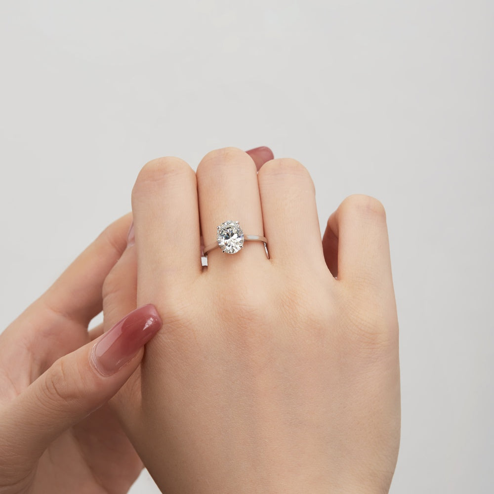 Women's Oval Ice Flower Radiant Cut 3.5 Carat Flower Zirconia Ring, S925 with White Gold Plating