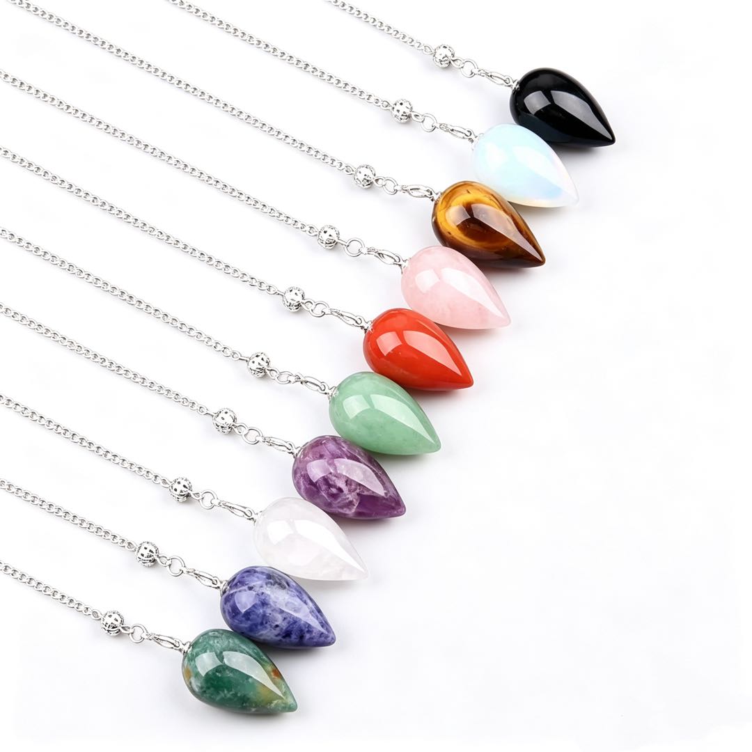 Vintage yoga meditation teardrop-shaped natural crystal spirit pendulum