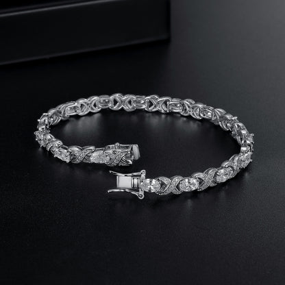 Women&Men's Four-Claw Egg-Shaped Zircon Tennis Bracelet