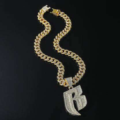 Hip-Hop Letter B Cuban Chain Pendant Necklace