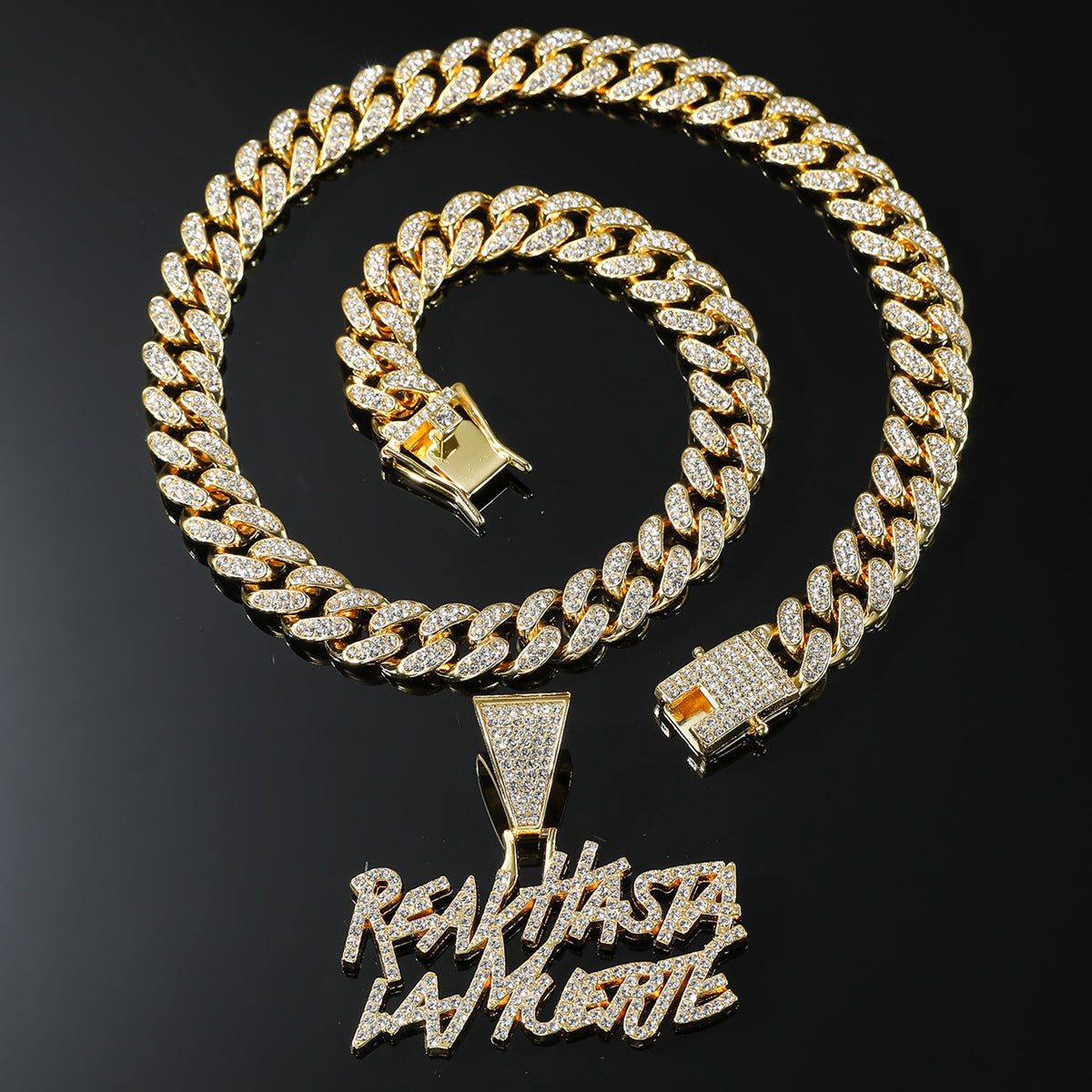 Trendy Hip-Hop Style Personalized Letter Cuban Chain Pendant Necklace