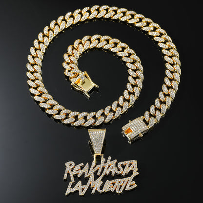 Trendy Hip-Hop Style Personalized Letter Cuban Chain Pendant Necklace