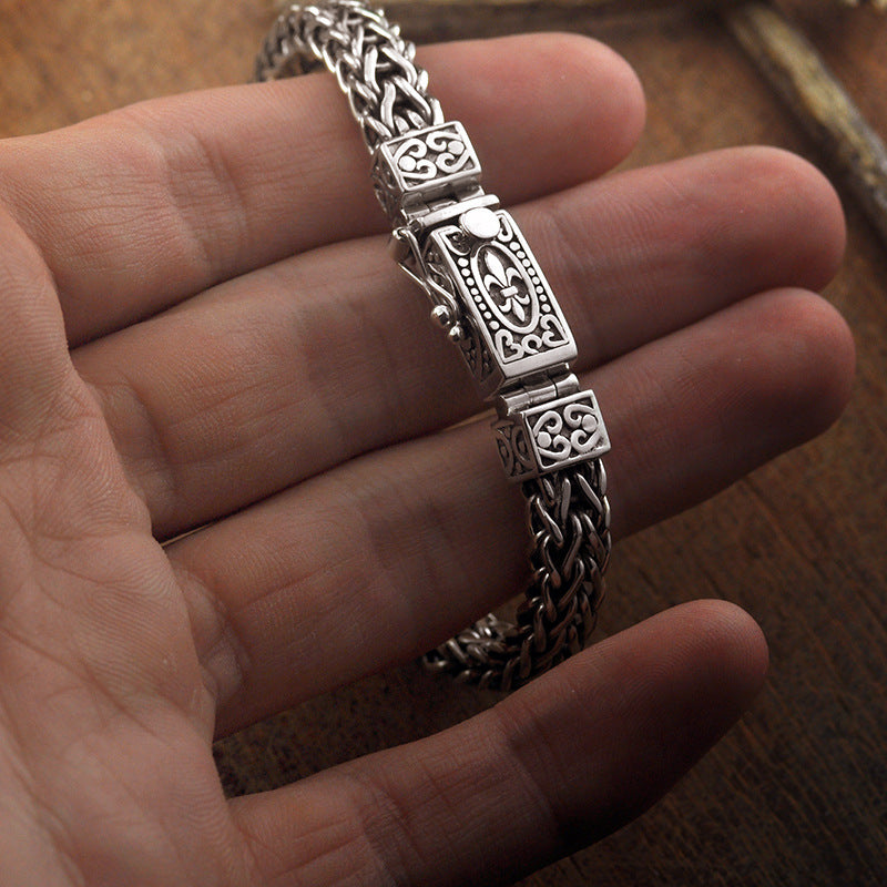 Men's Retro Carved Braided Bracelet