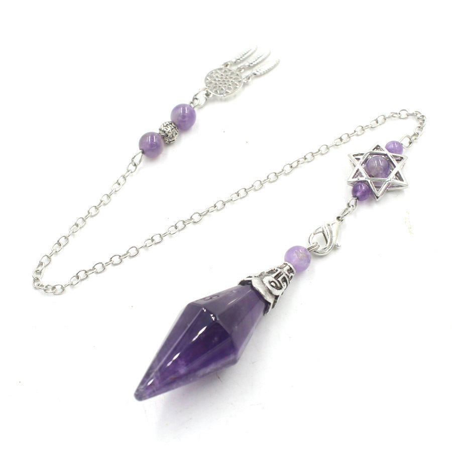 Dreamcatcher 12-Facet Crystal Stone Pyramid Spirit Pendulum
