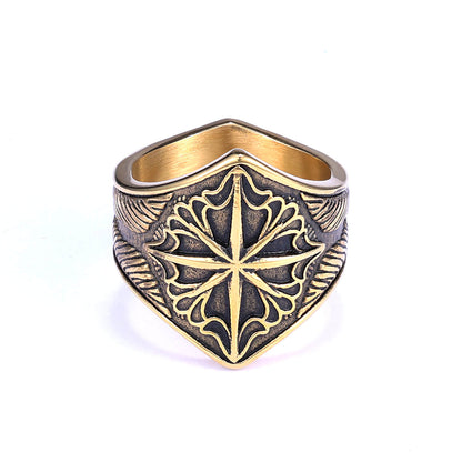 Men's Viking Eight-Pointed Star Stainless Steel Ring