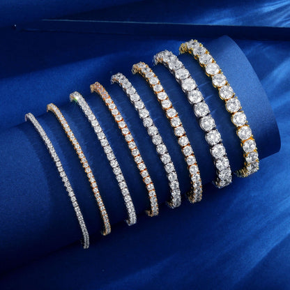 Women&Men's 2mm-7mm copper-inlaid zircon tennis bracelet
