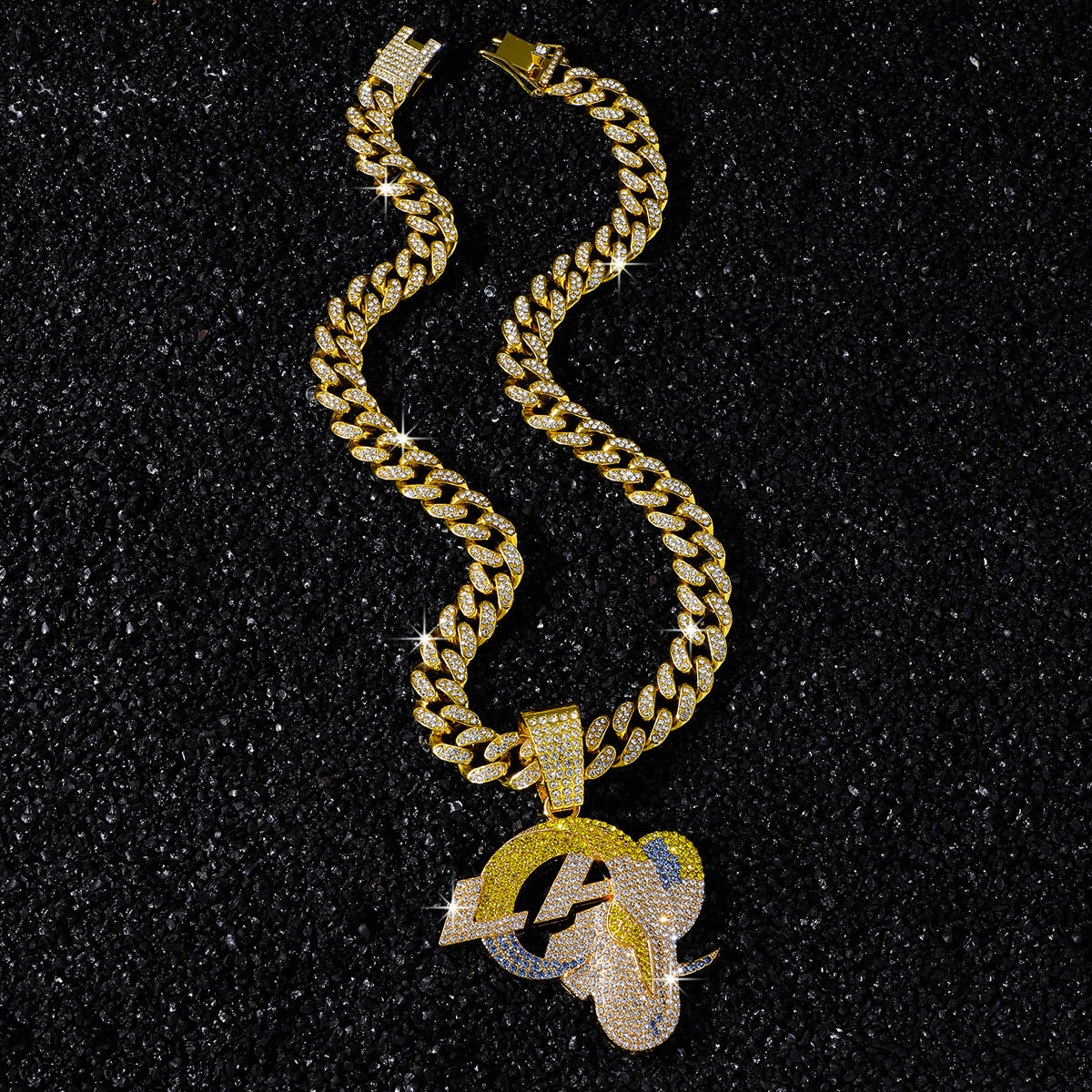 Trendy Hip-Hop Style Team Logo Cuban Chain Pendant Necklace