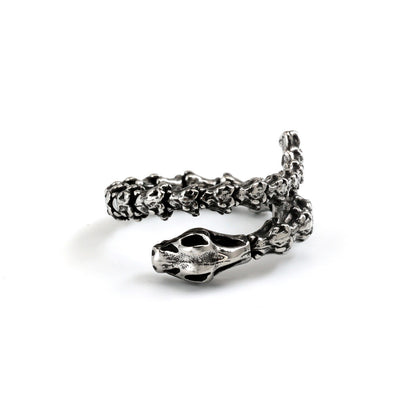 Vintage Stainless Steel Viking Snake Bone Ring for Men