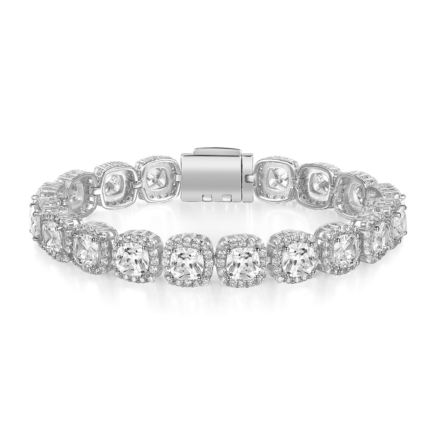 Women&Men's 9mm Clamshell Buckle Zircon Cuban Tennis Bracelet