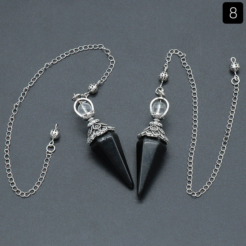 Hexagonal Pyramid Gravity Concentration Healing Crystal Pendulum