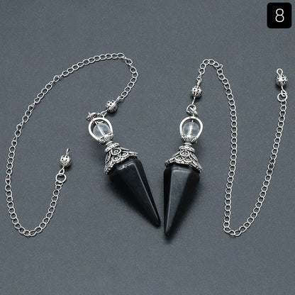 Hexagonal Pyramid Gravity Concentration Healing Crystal Pendulum
