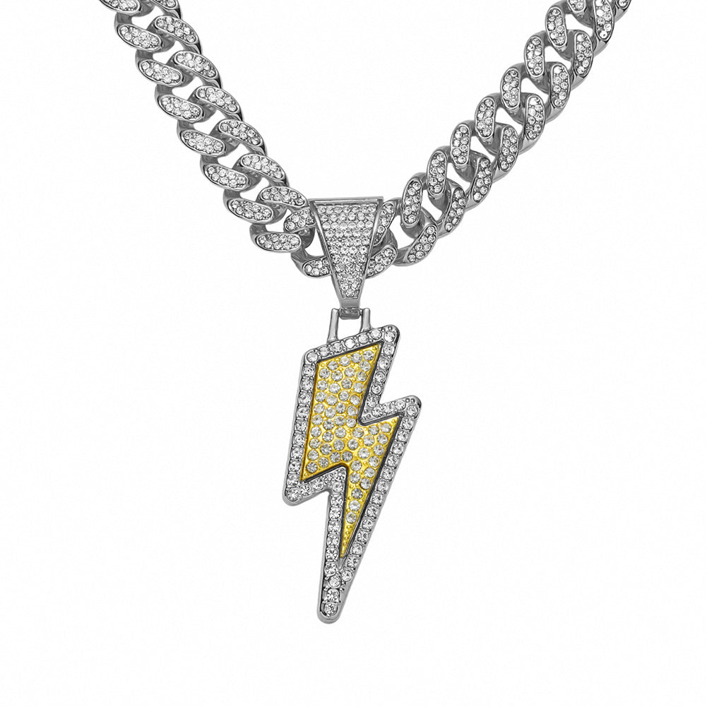 Hip-Hop Lightning Cuban Chain Pendant Necklace
