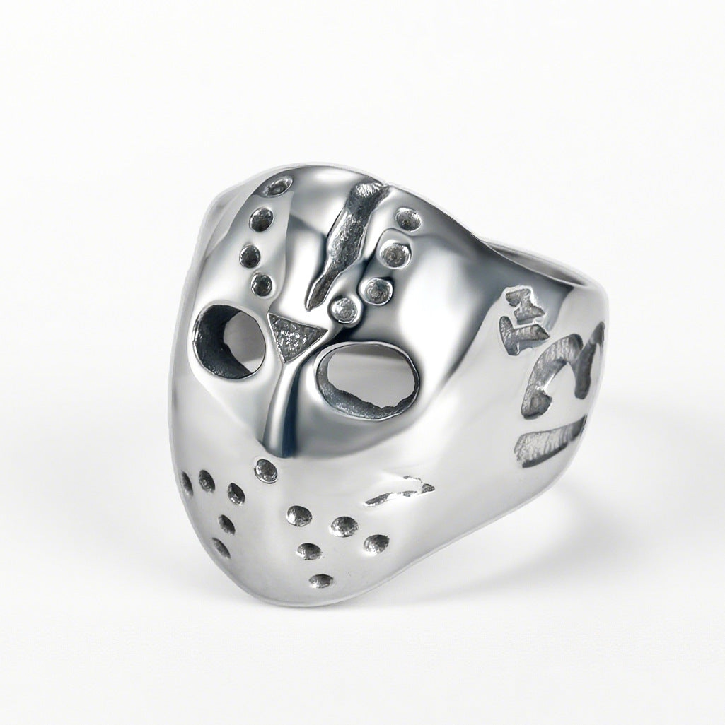 Vintage Men's Punk Skull Jason Mask Ring