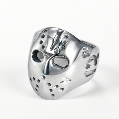 Vintage Men's Punk Skull Jason Mask Ring