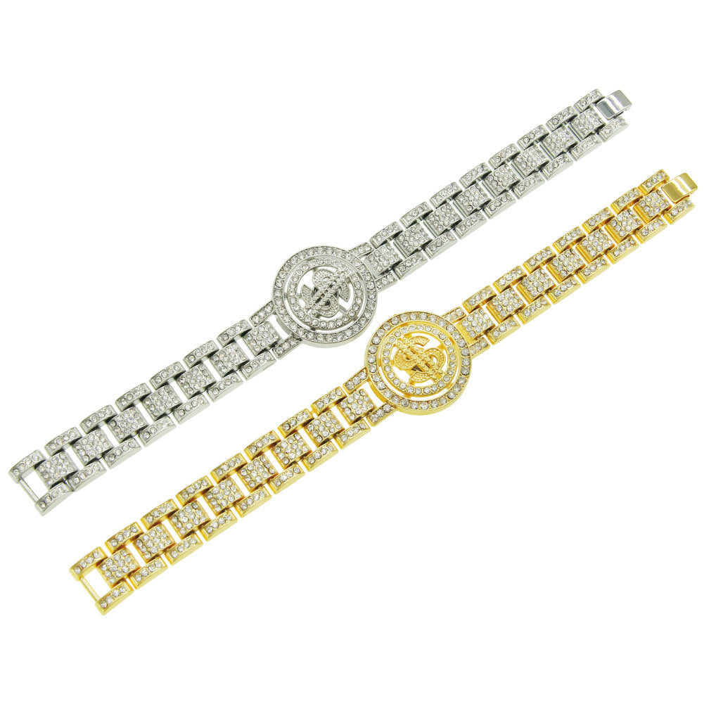 Hip-Hop Rotating Disc Dollar Bracelet