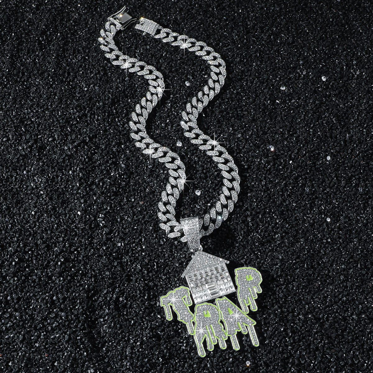 Hip-Hop Trap Style House Chain Pendant Necklace
