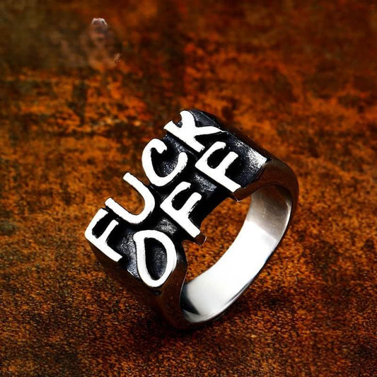 Personalized, minimalist, retro-style men's letter ring