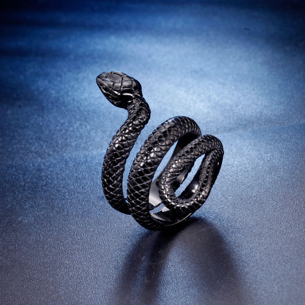 Men's Vintage Snake Python Titanium Steel Ring