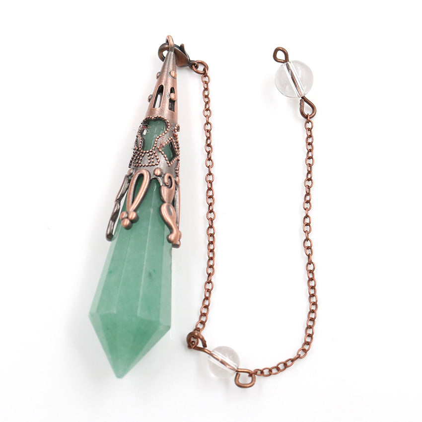 Vintage Red Copper Faceted Crystal Spirit Pendulum