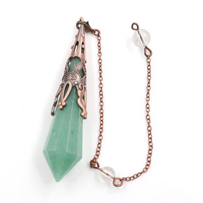 Vintage Red Copper Faceted Crystal Spirit Pendulum