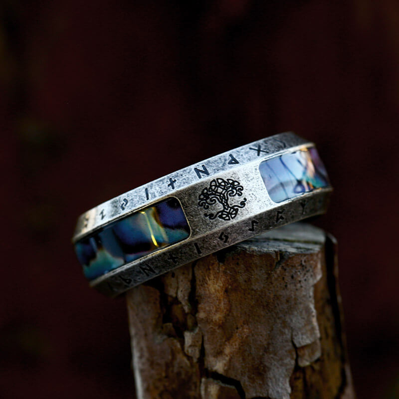 Retro fashion minimalist Viking alphabet men's ring