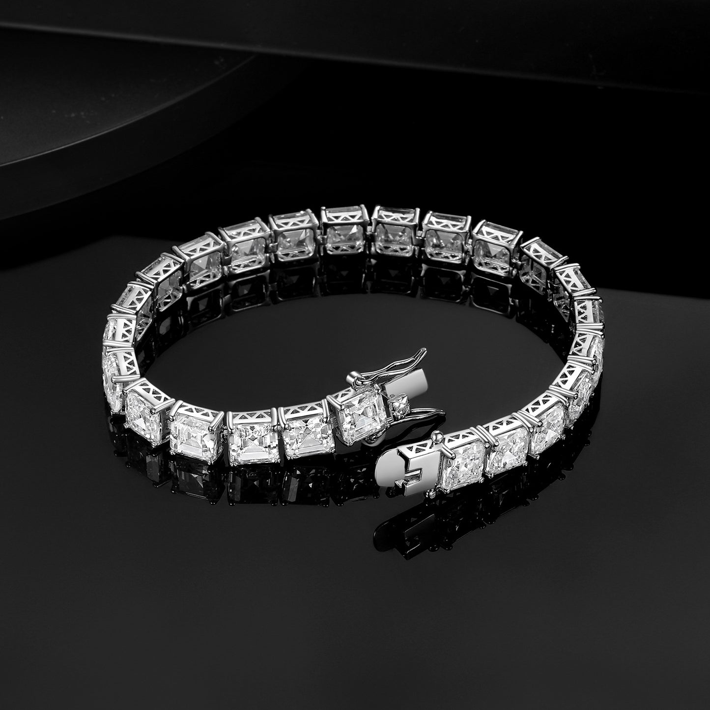 Women&Men's Four-Claw Square 7mm Zircon Cuban Tennis Bracelet