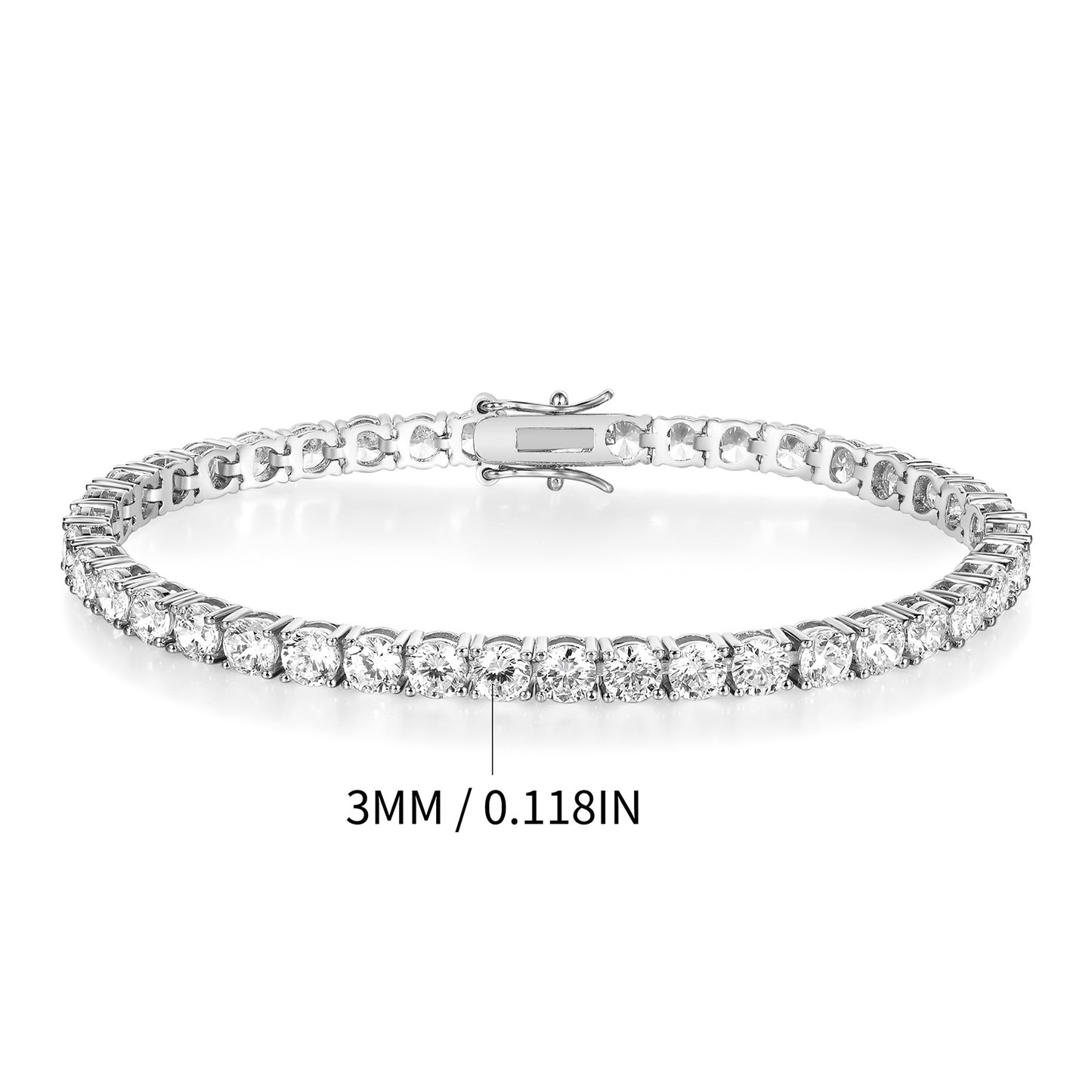 Women&Men's Four-Claw Inlaid Moissanite Copper Tennis Bracelet