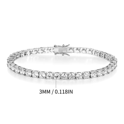Women&Men's Four-Claw Inlaid Moissanite Copper Tennis Bracelet