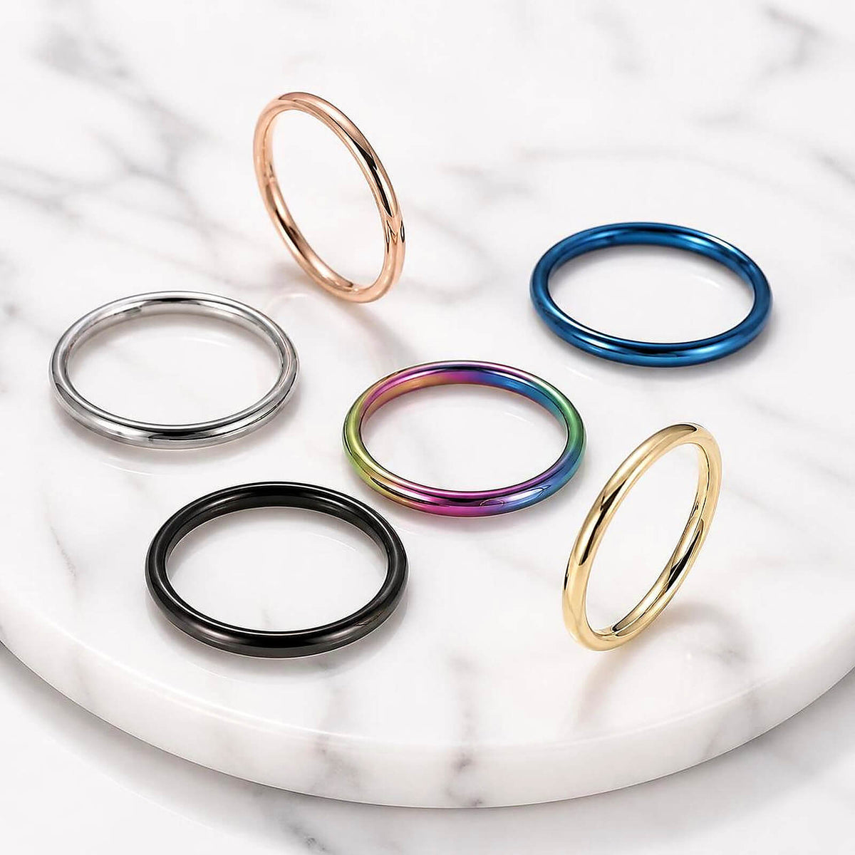 2mm 6-Color Minimalist Aperture men's&women's Ring