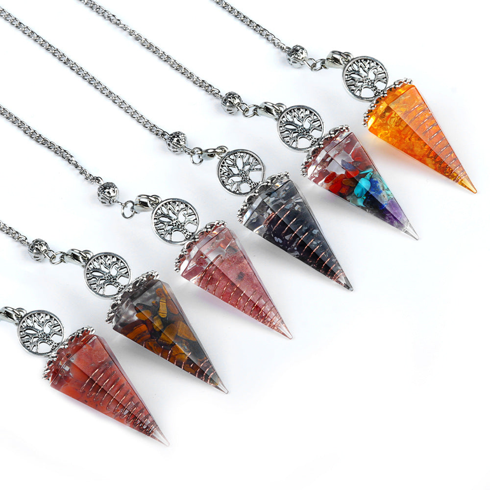 Crystal Life Tree Resin Gravel Spirit Pendulum