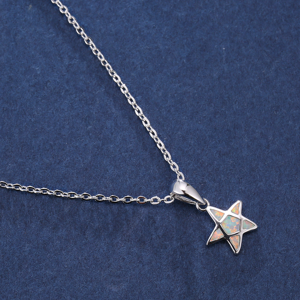 Pentagram Opal Necklace
