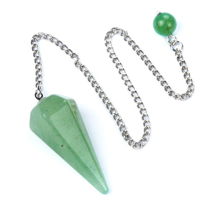 Crystal stone polished hexagonal spirit column pendulum