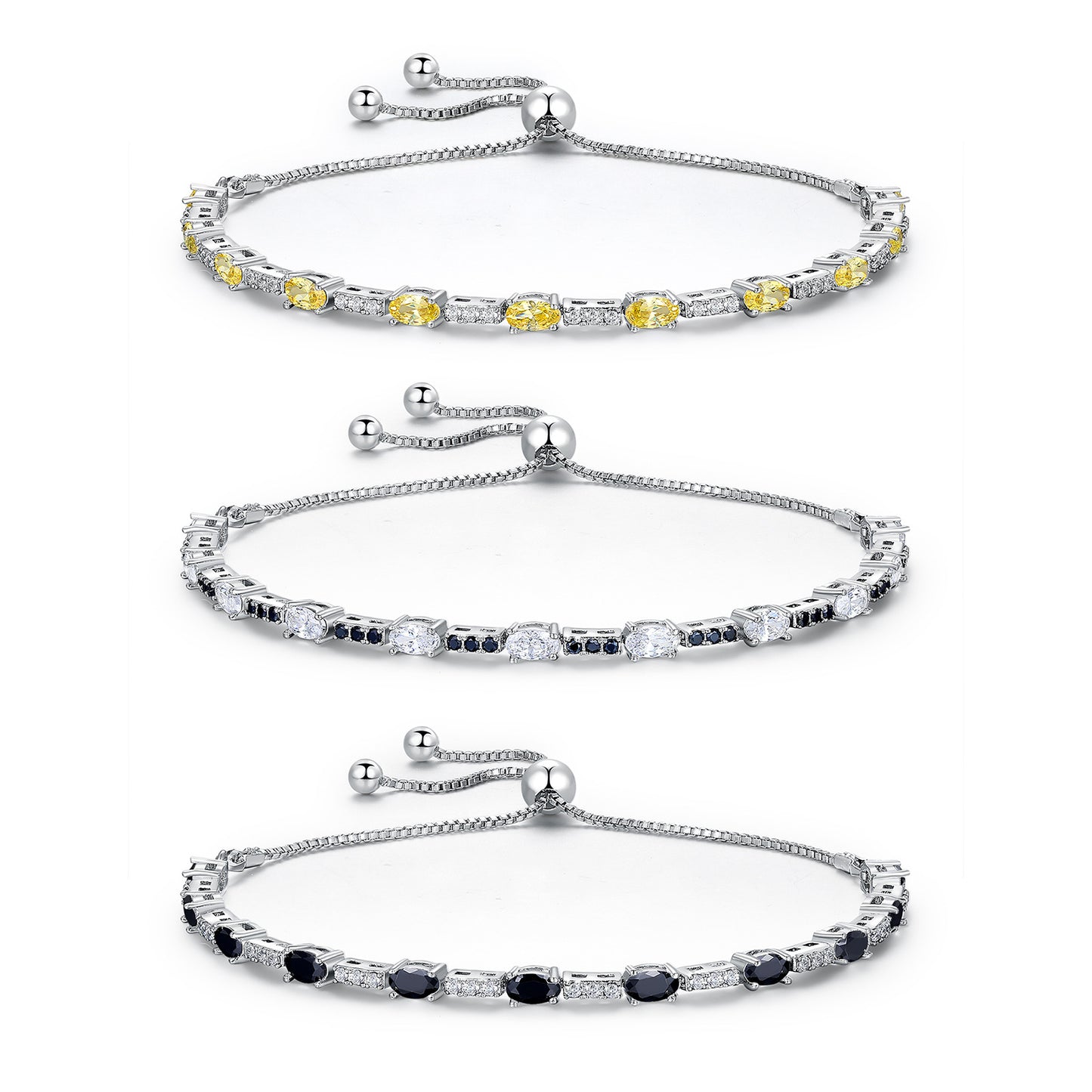 Women&Men's Simple Zircon Cuban Tennis Bracelet with Drawstring Design