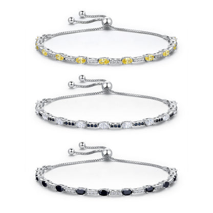 Women&Men's Simple Zircon Cuban Tennis Bracelet with Drawstring Design