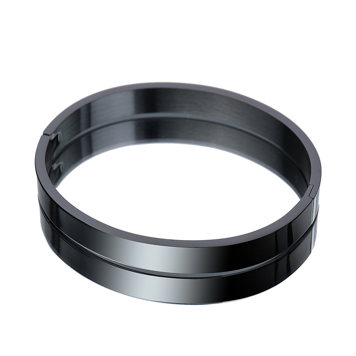 Men’s Minimalist Stainless Steel Cuff Bangle with Snap Clasp Fashion Wrist Jewelry