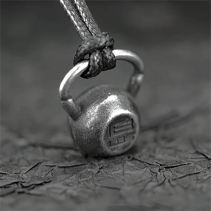Vintage Stainless Steel Men's Kettlebell Pendant Necklace