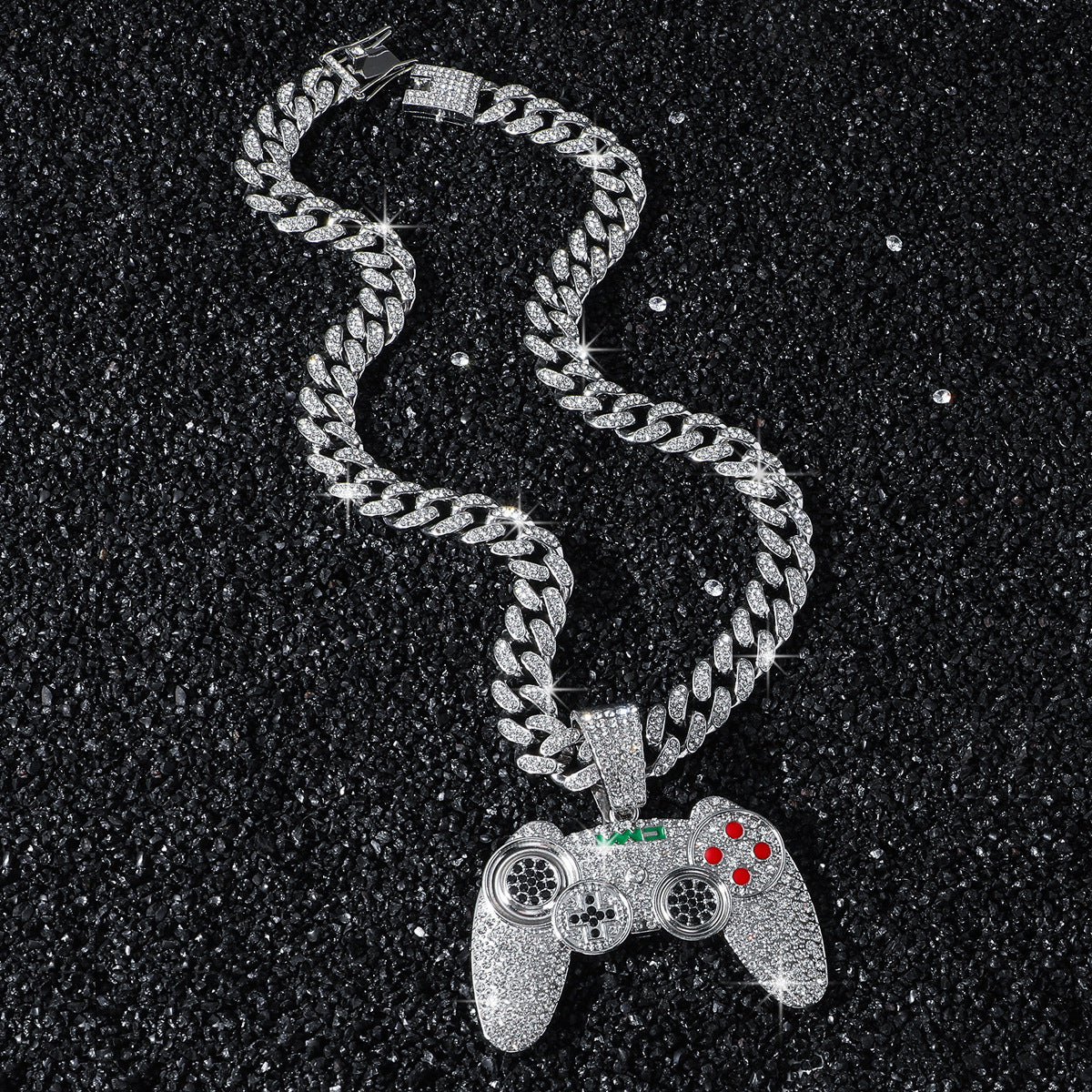 Hip-Hop Style Game Console Controller Shaped Cuban Chain Pendant Necklace
