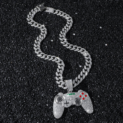 Hip-Hop Style Game Console Controller Shaped Cuban Chain Pendant Necklace