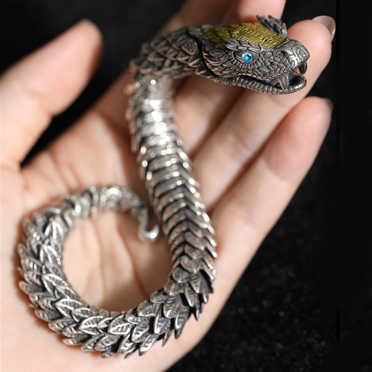 Men's Vintage 3D Rattlesnake Link Bracelet