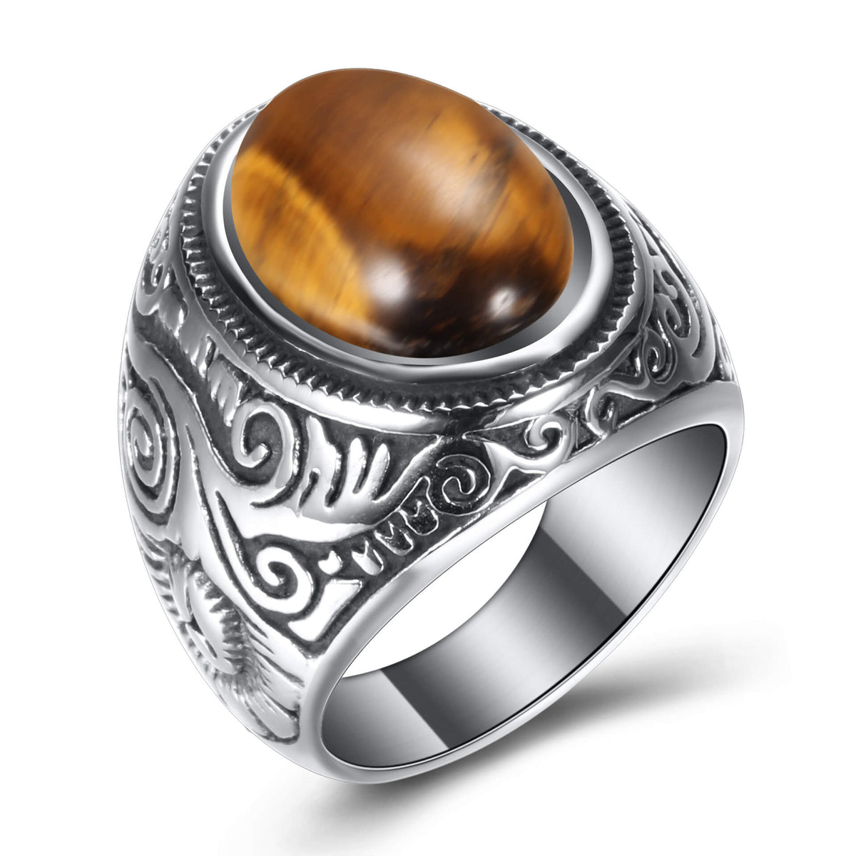 Men's Vintage Turquoise Tiger's Eye Ring