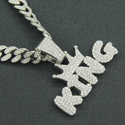 Hip-Hop King Letter Cuban Chain Pendant Necklace