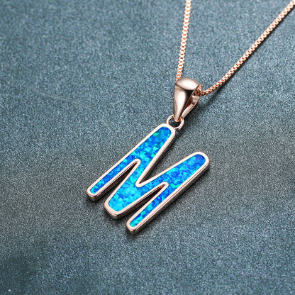 Opal Letter M Necklace