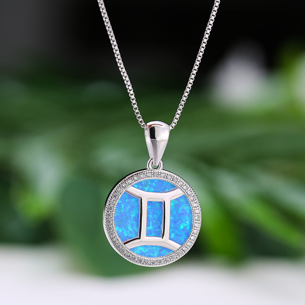 Opal  Gemini Pendant Necklace