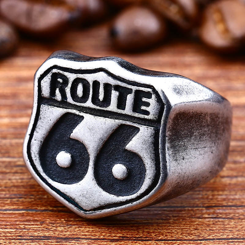 Men's Vintage Route 66 Shield Ring